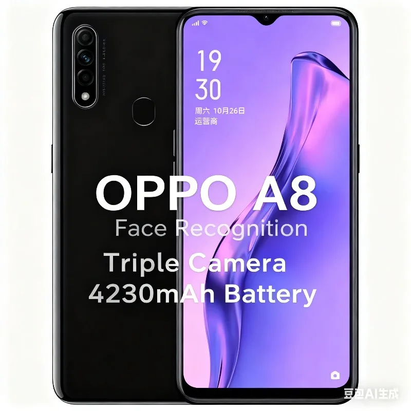 هاتف OPPO A8 المحمول 8GB + 256GB AI Face Unlock 6.5 بوصة شاشة Waterdrop 4230 مللي أمبير في الساعة بطارية كبيرة 12 ميجابكسل كاميرا خلفية ثلاثية الإصدار العالمي