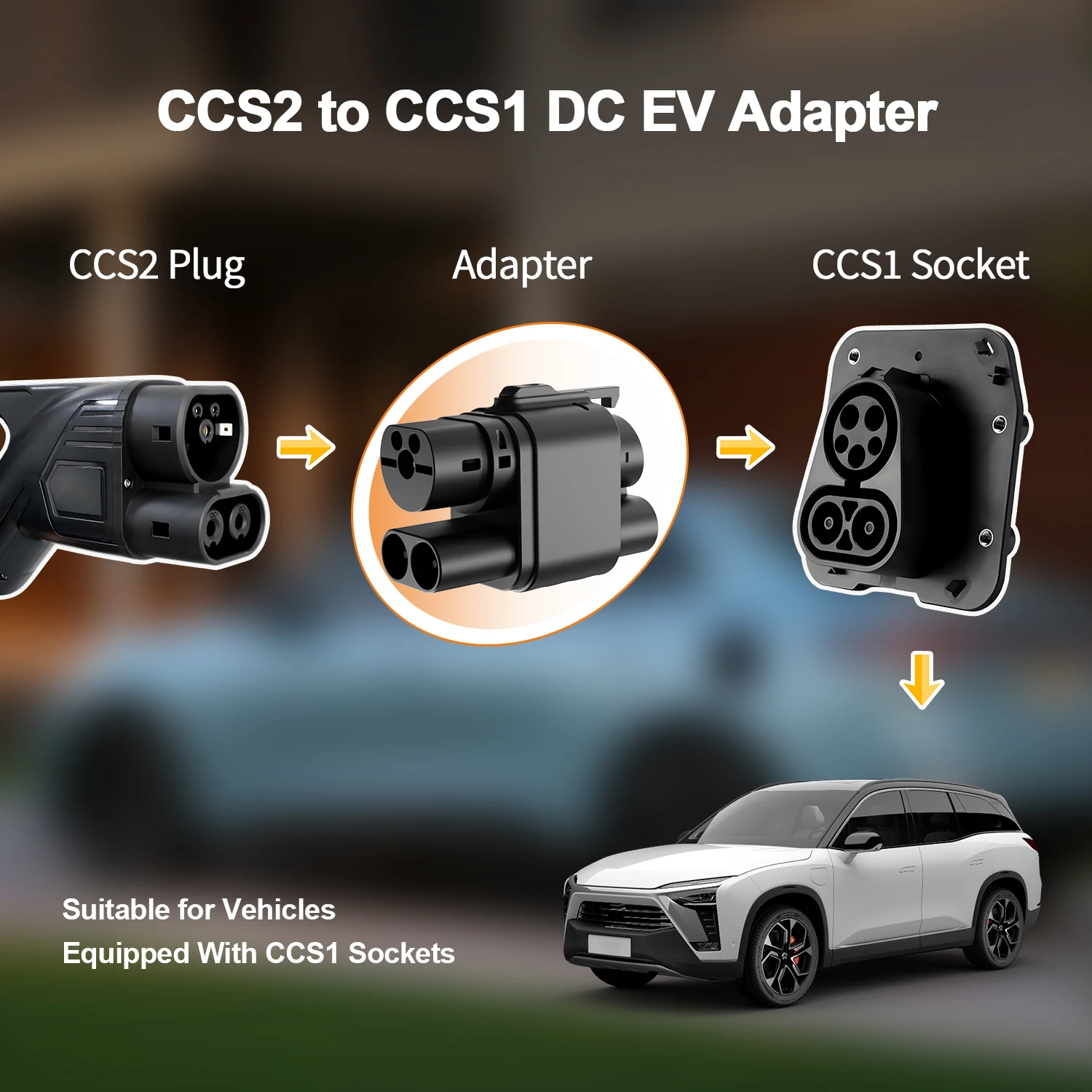 GOODCELL CCS2 Naar CCS1 DC EV Adapter 250A Snel opladen Gebruik voor CCS1 DC-laadpoort Auto's Hoge snelheid opladen Converter 300V ~ 1000V