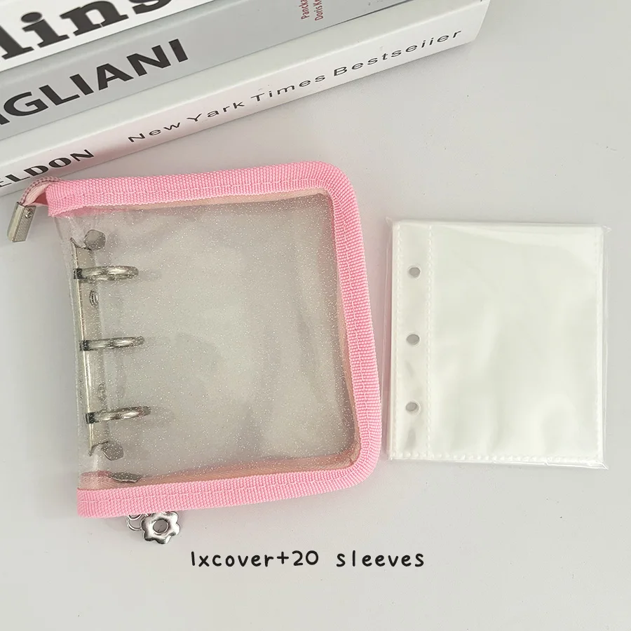 Sharkbang Neuankömmling 3 Löcher Mini-Reißverschluss-Sammelbuch, 20 Nachfüllhüllen, DIY-Foto-Organizer-Buch, Makronen-Binder-Abdeckung – Detail 16