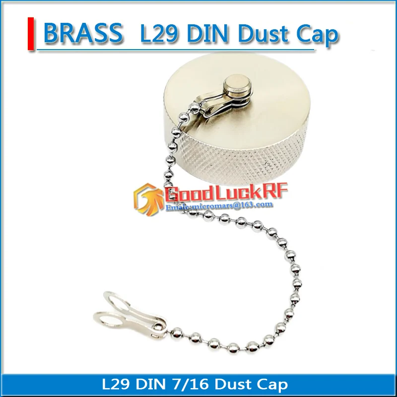 

L29 7/8 7/16 DIN Female Dust protection cap with chain Resistor RF coaxial Terminator Dust Cap Protective Cover Brass Adapters