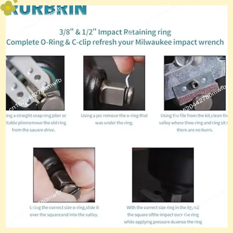 LDHL 10 Sets Of 1/2 Inch & 3/8 Inch Impact Wrench Retainer Rings With O-Ring,Compatible With Electric Wrench/Pneumatic Wrench