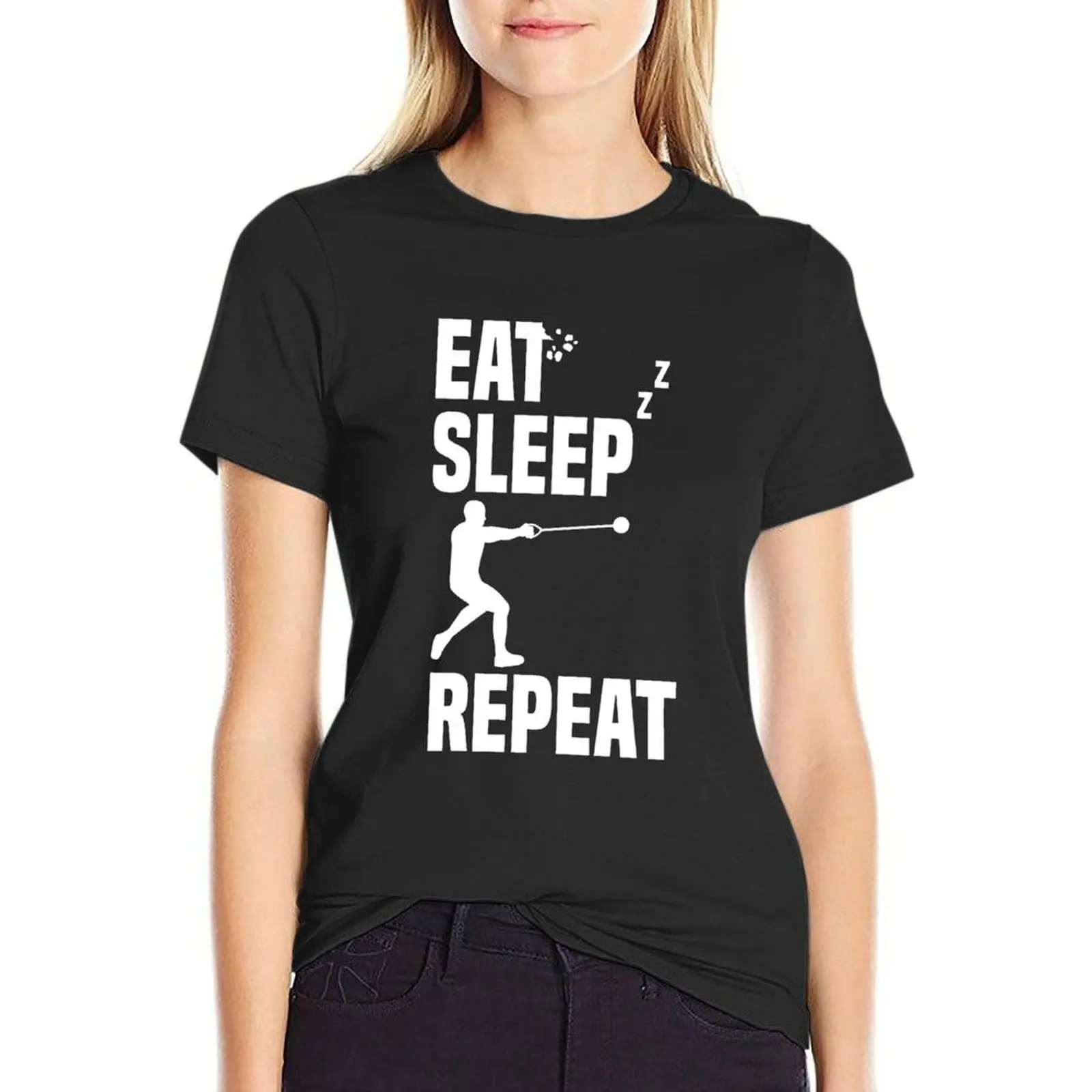 Eat Sleep Hammer Throwing Repeat Hammer Thrower T-Shirt quick drying Aesthetic clothing Woman clothing