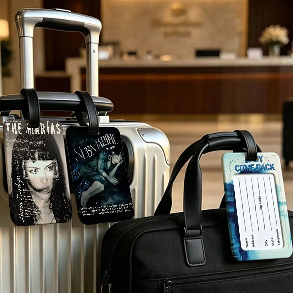 album art S-Submarine The Marias Anti lost Travel Luggage Tag PVC ID Information Card Holder Baggage Name Label For Outdoor Trip
