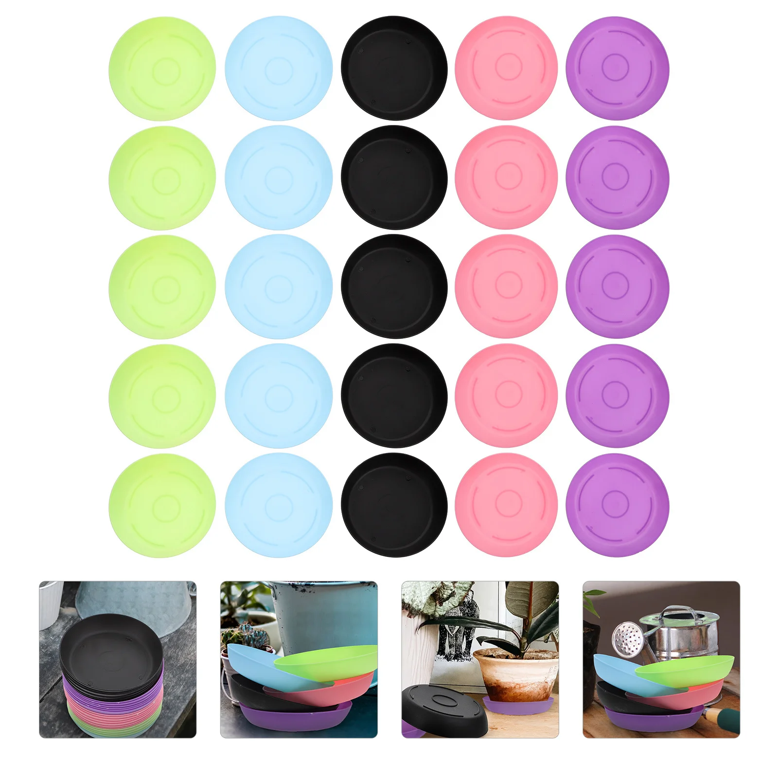 

25Pcs Plastic Plant Pot Water Trays Durable Flowerpot Drip Trays for Indoor Outdoor Gardening Accessories Flowerpot Bases