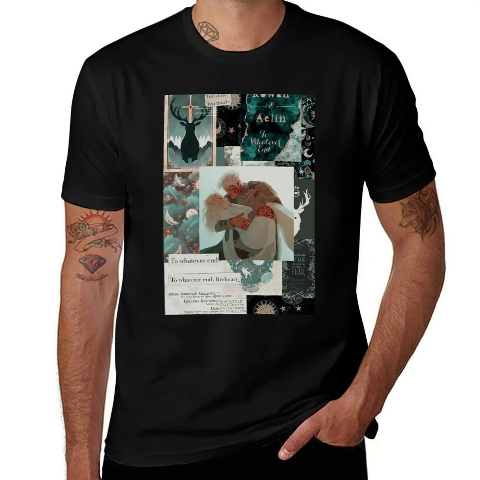 

rowan aelin Throne tshirt man 100% t cotton for slim fit T-Shirt shirts tshirt anime and glass of