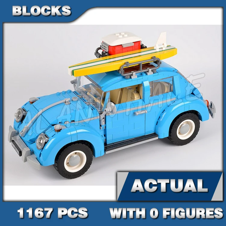 1167pcs Creative Expert Classic 1960s Azure-blue Car 10566 Building Blocks Toys Compatible With Model