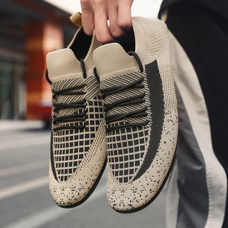 

YRZL Men's Lightweight Mesh Loafers Breathable Non Slip Casual Brown Green Shoes Walking Driving Loafer for Men Plus Size 47