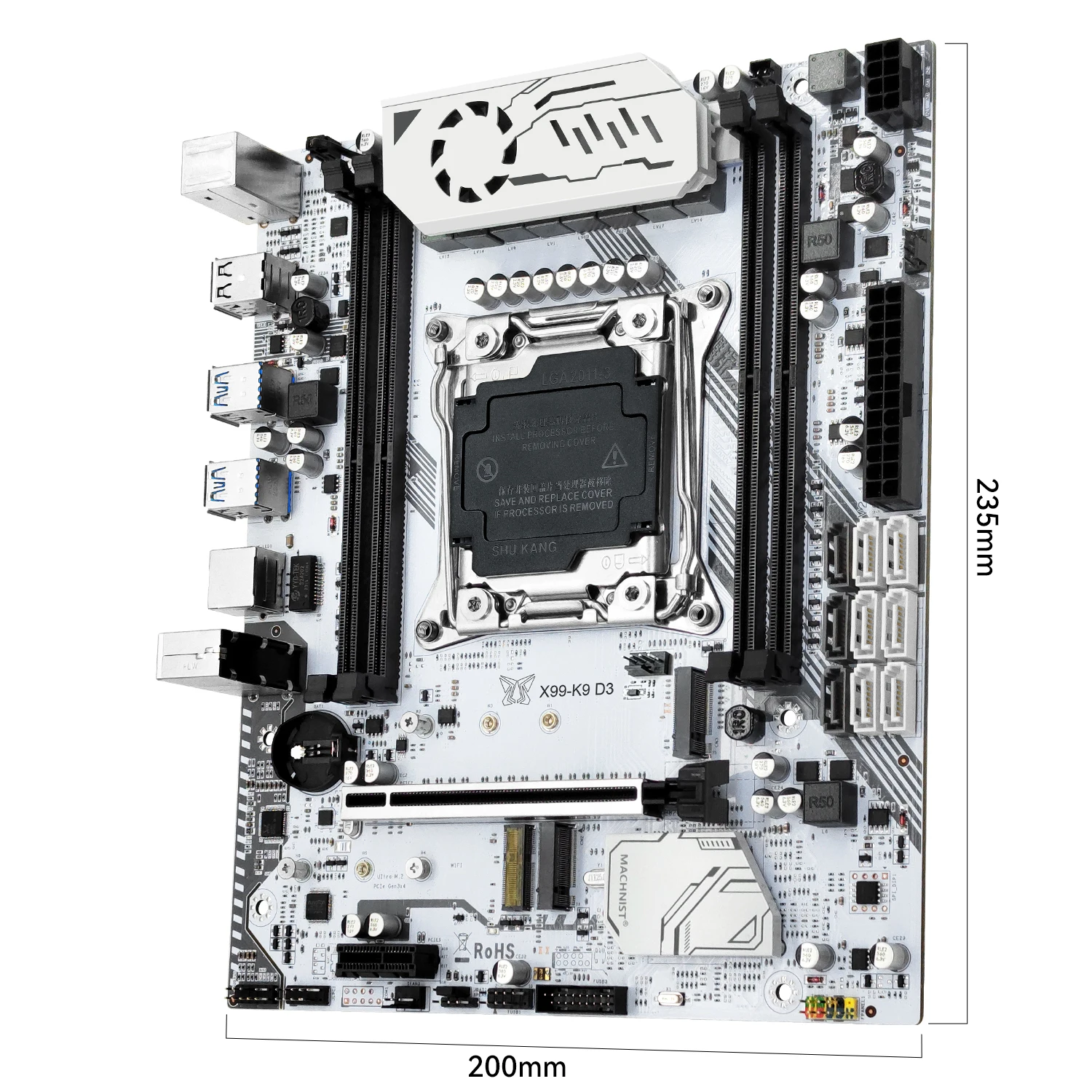 MACHINIST X99 K9-D3 Motherboard Kit C612 Chip Optional E5 2666 V3 and E5 2673 V3 CPU Support DDR3 RAM Four channels M-ATX view 4