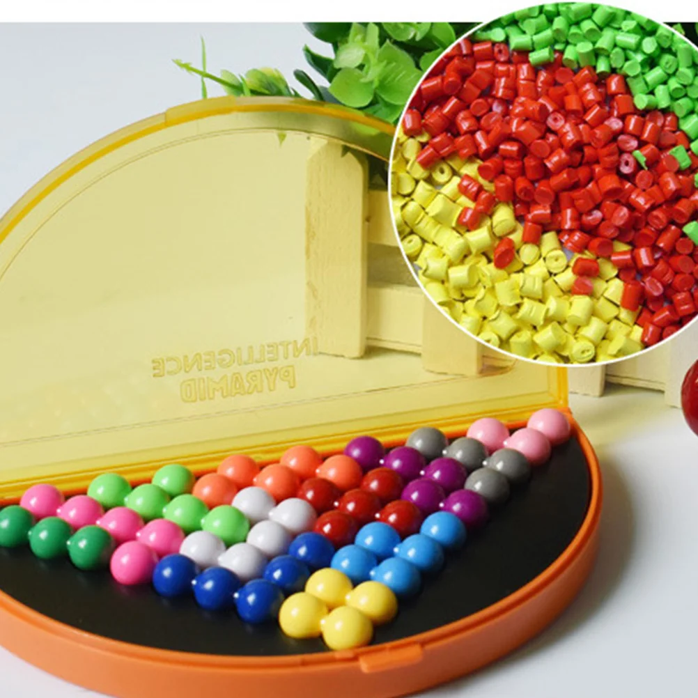 지혜 피라미드 비즈 1 세트 장난감 지능 비즈 어린이를위한 논리적 사고 게임 장난감 (오렌지) 논리적 장난감