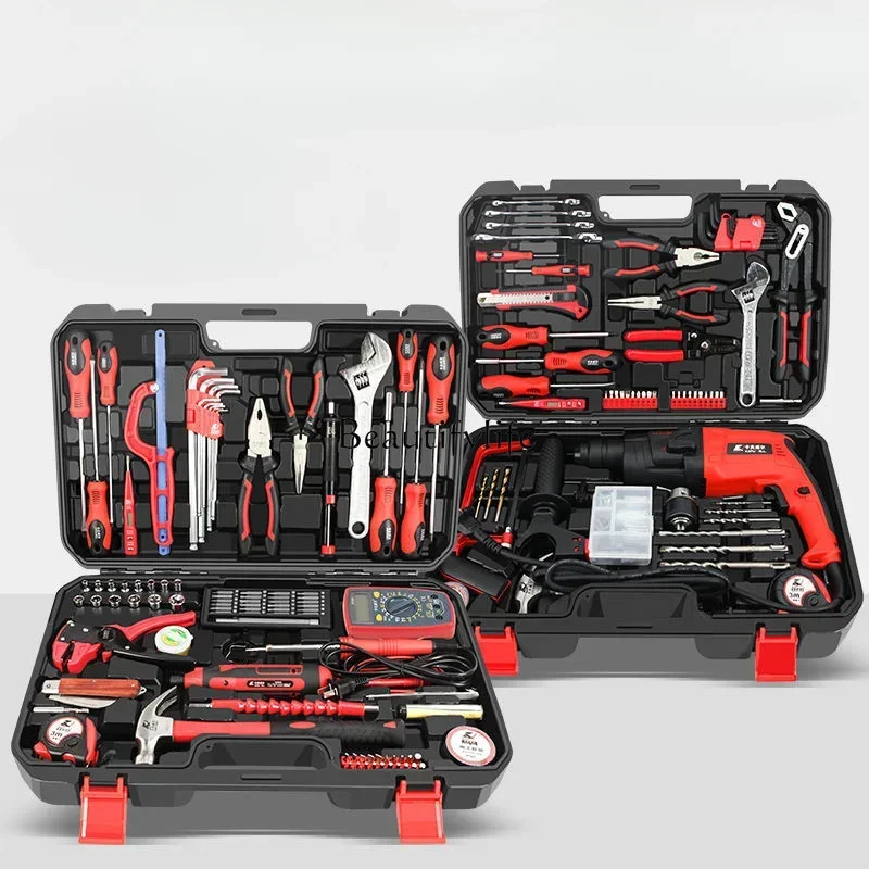 Telecommunications Tools Complete Set of Network Maintenance Electrician Universal Toolbox with Multimeter