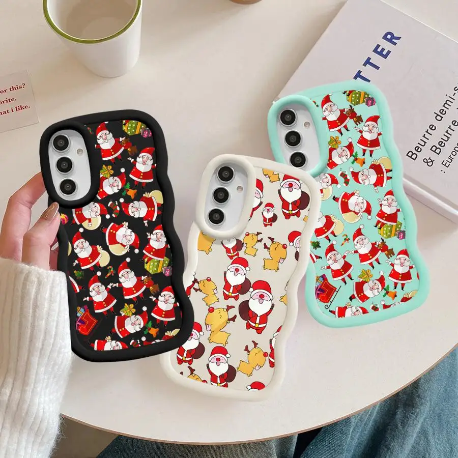 

Мягкий чехол для телефона Samsung Galaxy A14 A12 A15 A33 A35 A21s A16 A13 A26 A34 A11 A36 Милый Санта-Клаус