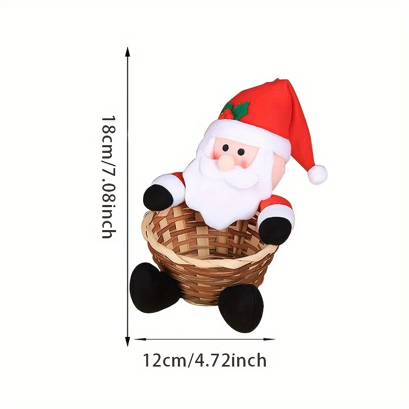 1 قطعة عيد الميلاد الديكور سلة الحلوى سلة مغزولة عيد الميلاد منضدية الديكور للمنزل هدايا عيد الميلاد السنة الجديدة 2025 #6