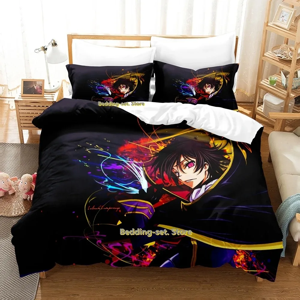 Code Geass Bedding Set Single Twin Full Queen King Size Bed Set Adult Kid Bedroom Duvetcover Sets 3D Print Anime Bed Sheet Set