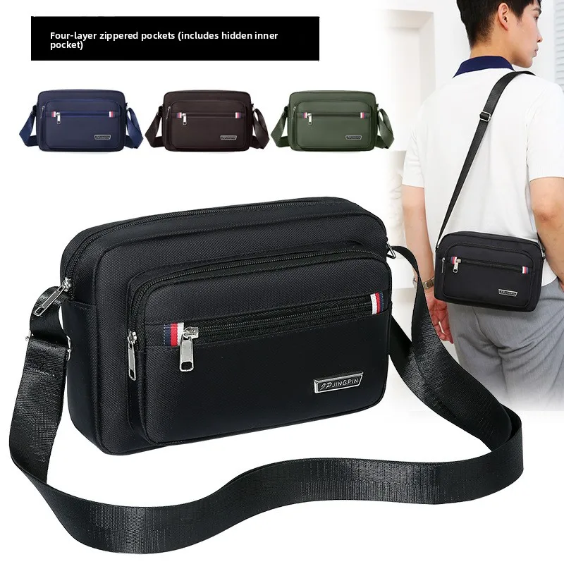 

Men's Multi-Functional Simple Ox Cloth Slant Cross Large Capaci oulder Bag Faionable Busin Casual Satchel Bag