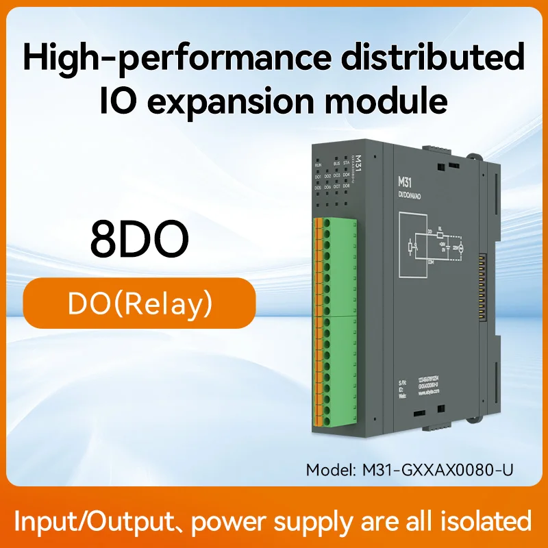 Remote IO Gedistribueerde IO NIEUWE Versie M31-AFAX4440G-U DI/DO/AO/AI RS485 RJ45 Modbus Met Uitbreidingsmodule CDEBYTE PNP NPN DIP
