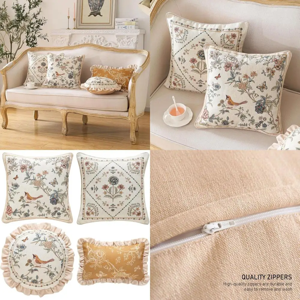 Floral Bird Linen P… - image