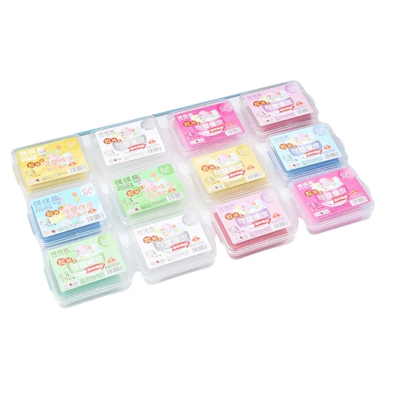 12 Pieces Moldable Erasers Kneaded Erasers Drawing Erasers Erasers