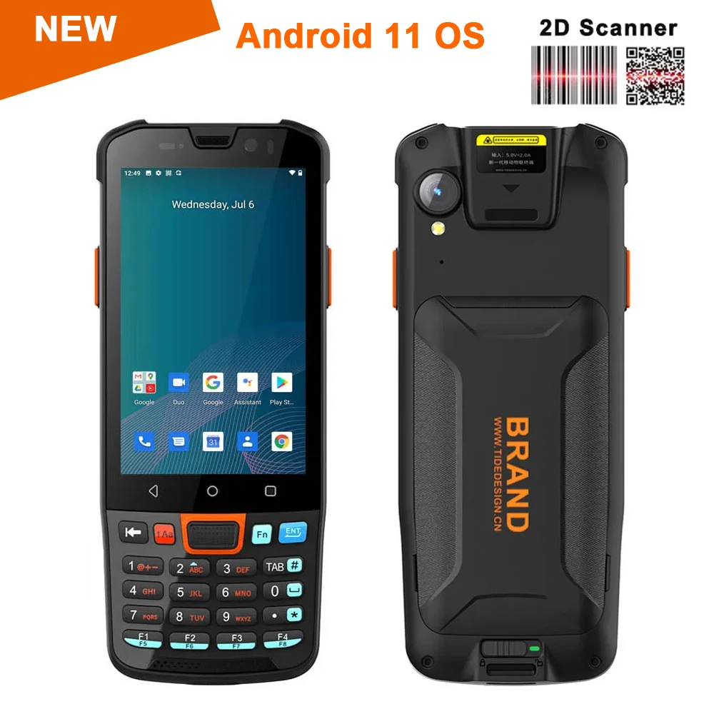 4inch Google PDA Android11 Handheld Terminal Barcode Scanner 1D Laser 2D QR Portable Data Collector Terminal Device with WIFI 4G