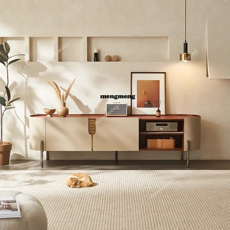 

E182 Unique Narrow Tv Cabinet Luxury Beige Design 200Cm Japanese Tv Stands Living Room Modern Long Mueble Para Tele Furniture Ho