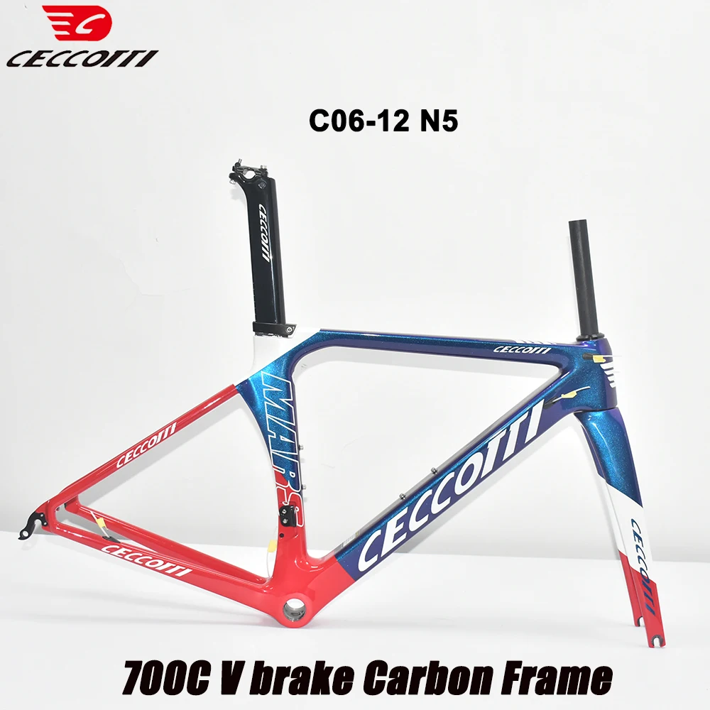 T1000 Carbon Road Bike Frames  Fit Di2/Mechanical Derailleur Racing Speed Frame V Brake Bicycle Frameset