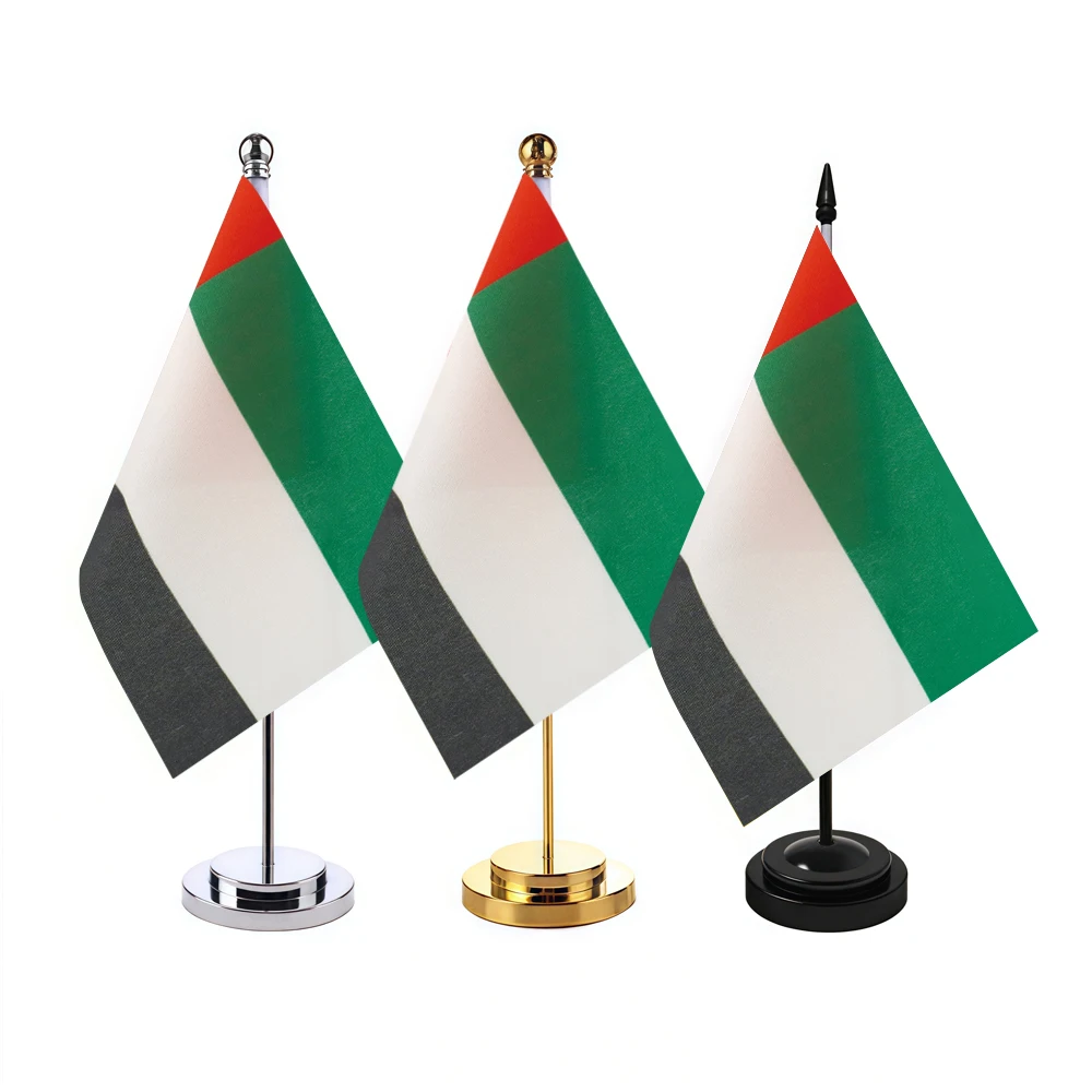 CYPOMELO Desk Flag Arab Flag 14x21cm Arab Desktop Small Decorative Flag (with flagpole)