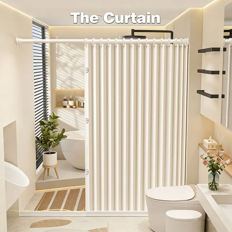 

Складная водонепроницаемая душевая перегородка, складная занавеска для душа, установка без сверления, защита от плесени, защита конфиденциальности