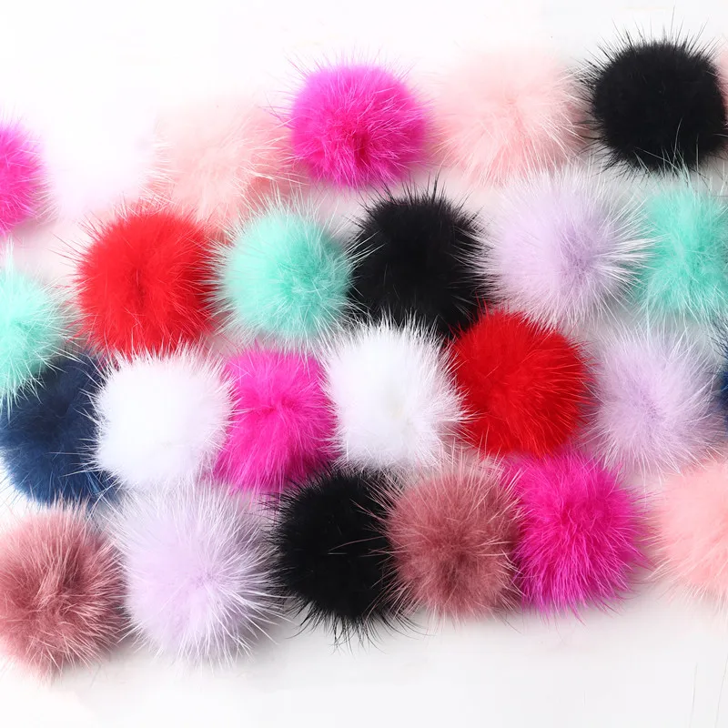 3/4 Cm Mink Pompom Hair Accessories Hook Earrings Brooch Sandals Household Furry Craft Supplies DIY Material Accessories 5/10Pcs