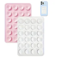 Tapis de support de téléphone à ventouse en Silicone, support mural multifonctionnel, carré antidérapant, boîtier simple face, autocollant arrière 5