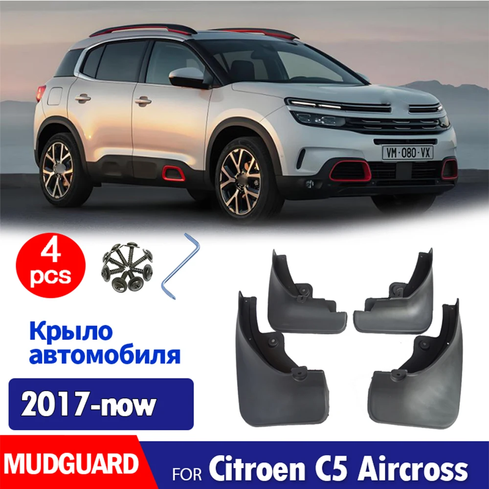 

4pcs FOR Citroen C5 Aircross 2017 2018 2019 2020 2021 2022 2023 Mudguard Fender Mud Flap Guards Splash Mudflaps Car Accessories