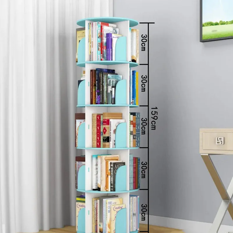 Simple Rotating Bookshelf Children Picture Frame Student Simple Organizer Space Saving Bookcase Modern Vitrina Library Furniture