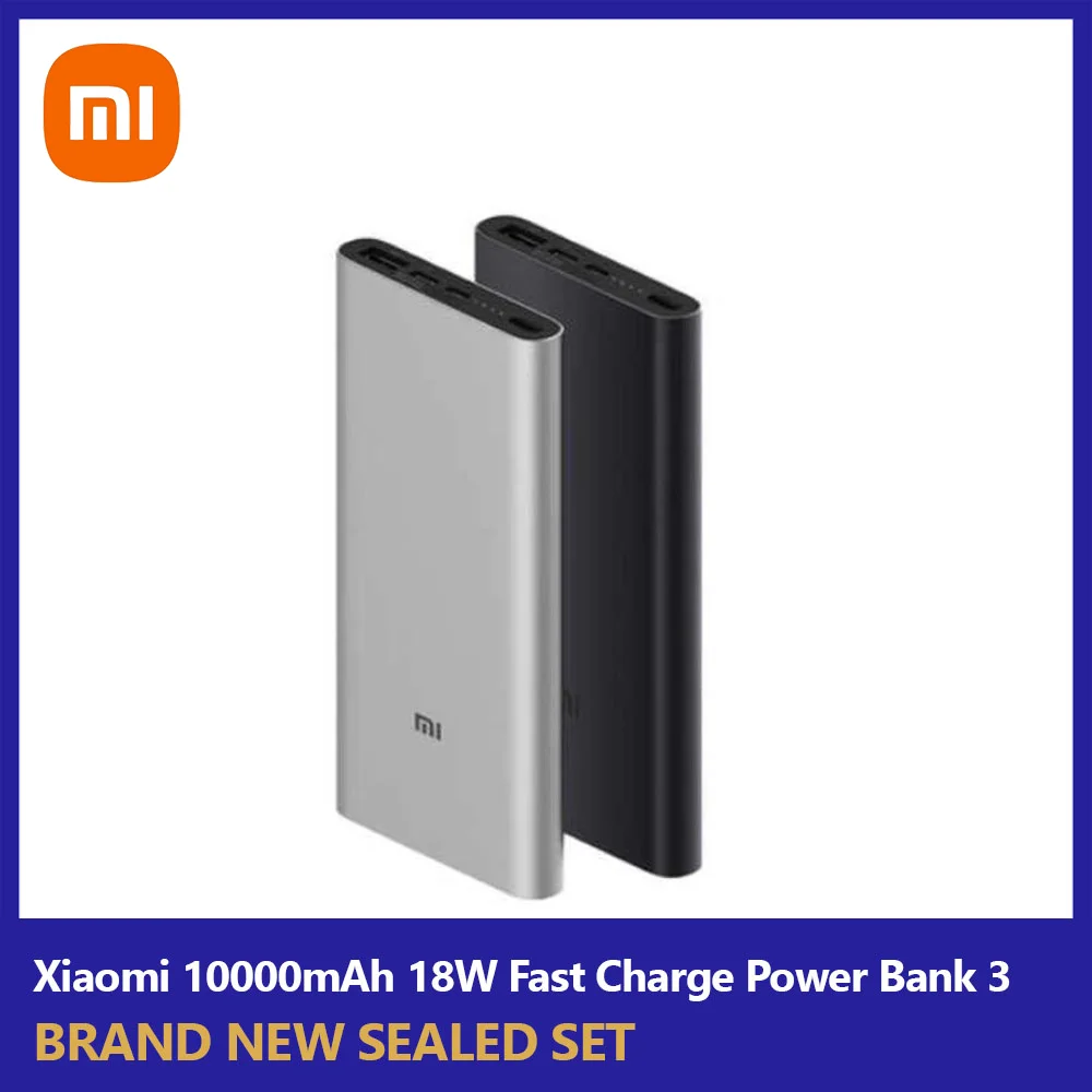 

Xiaomi PowerBank 3 10000mAh 18W PLM12ZM Dual Way Fast Charging Original Mi Powerbank Mobile External Battery for iPhone 15