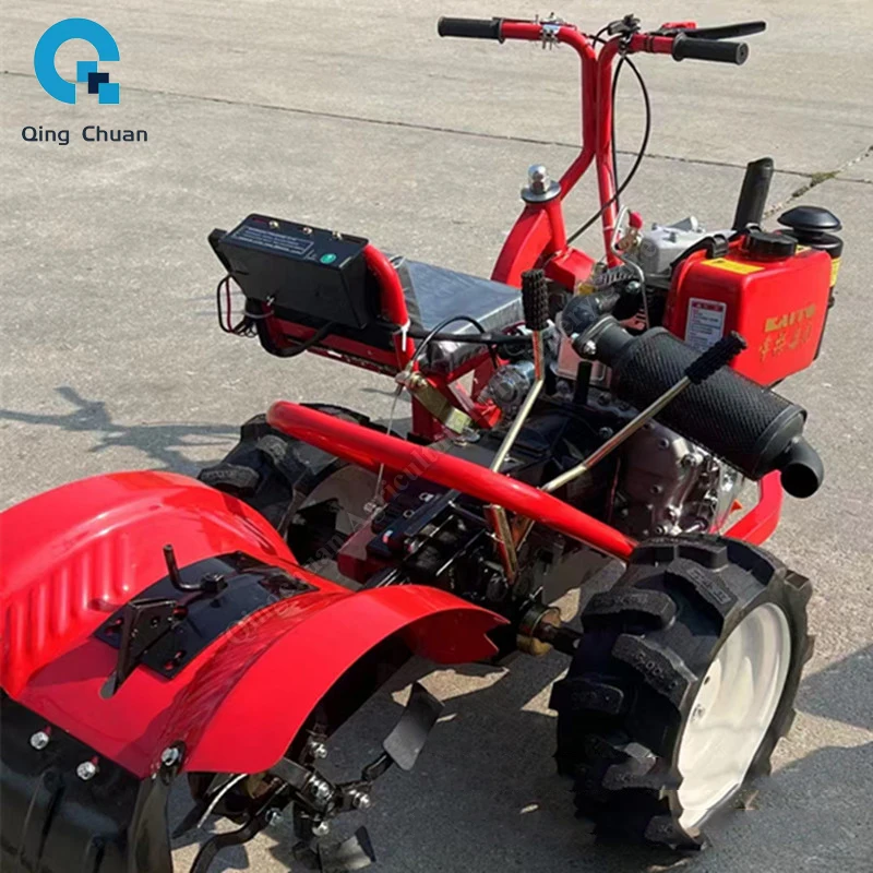 Micro Tiller Riding Three Wheeled Greenhouse Orchard Plow Agricultural Machinery Multifunctional Micro Tiller