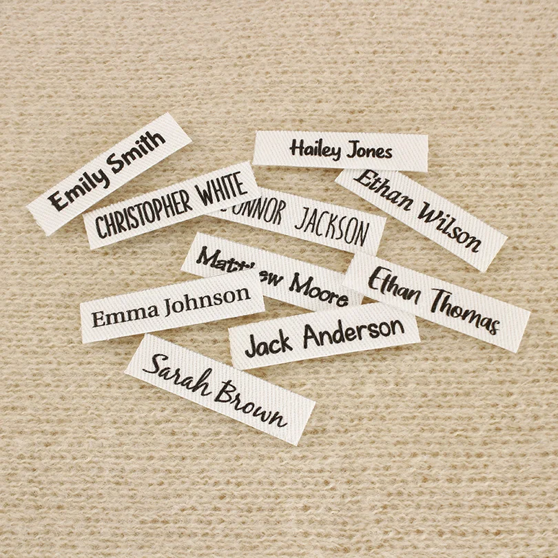 Custom Ironing Labels, Personalized Name, Clothing, Custom Text, Children\'s names,school labels,brand tags,100% Cotton (TB5650)