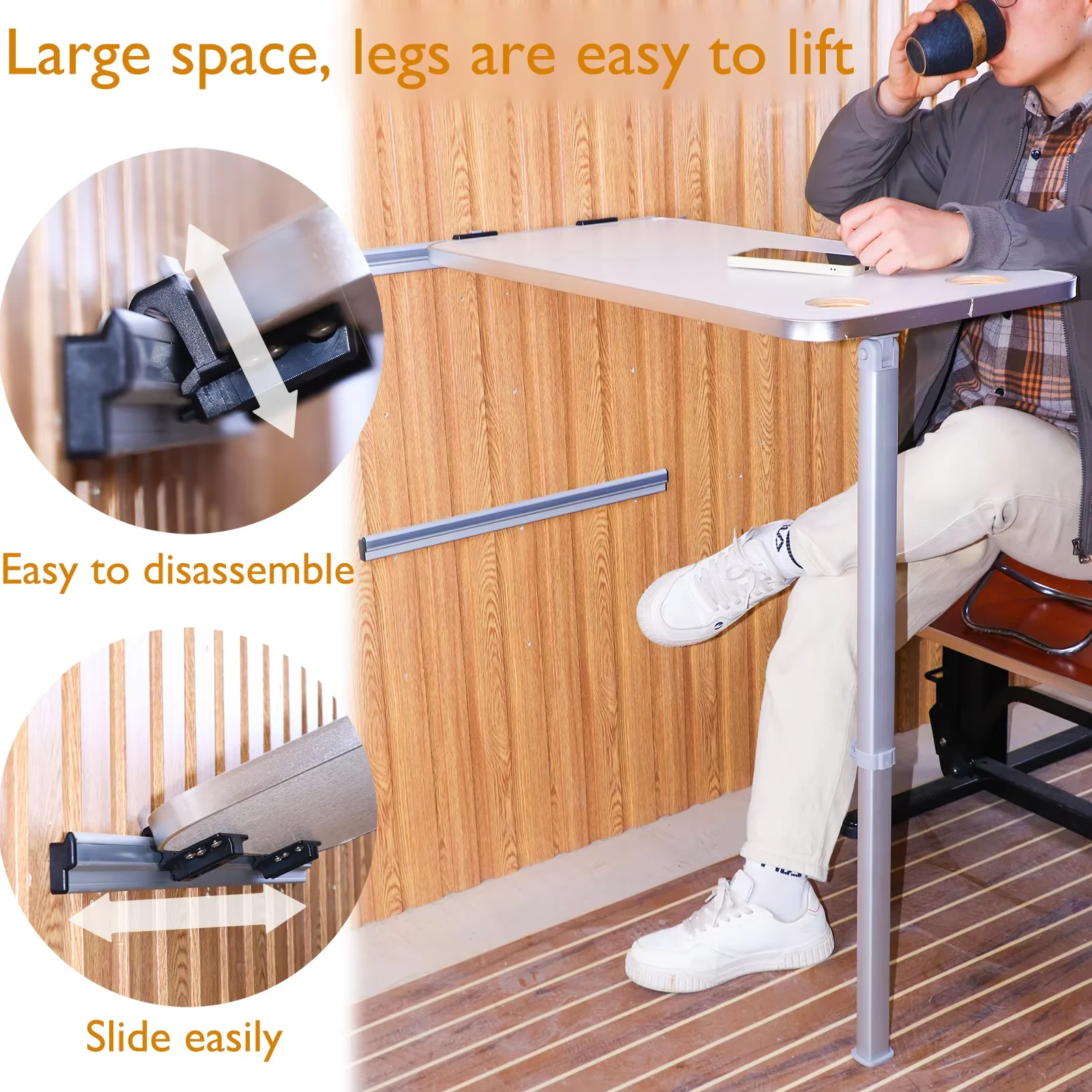 أرجل طاولة RV قابلة للتمديد، سهلة التركيب، مع قضبان متقاطعتين، قابلة للطي للتخزين، مناسبة للمركبات الترفيهية والمقطورات والتخييم.