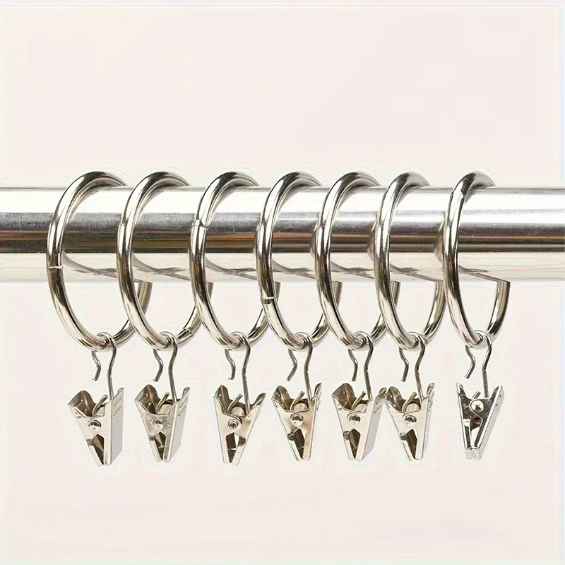 25mm Curtain Clip Rings 76 pcs, Sturdy Metal Ring, Rust Resistant Finish, for Bedroom Window Curtains view 5