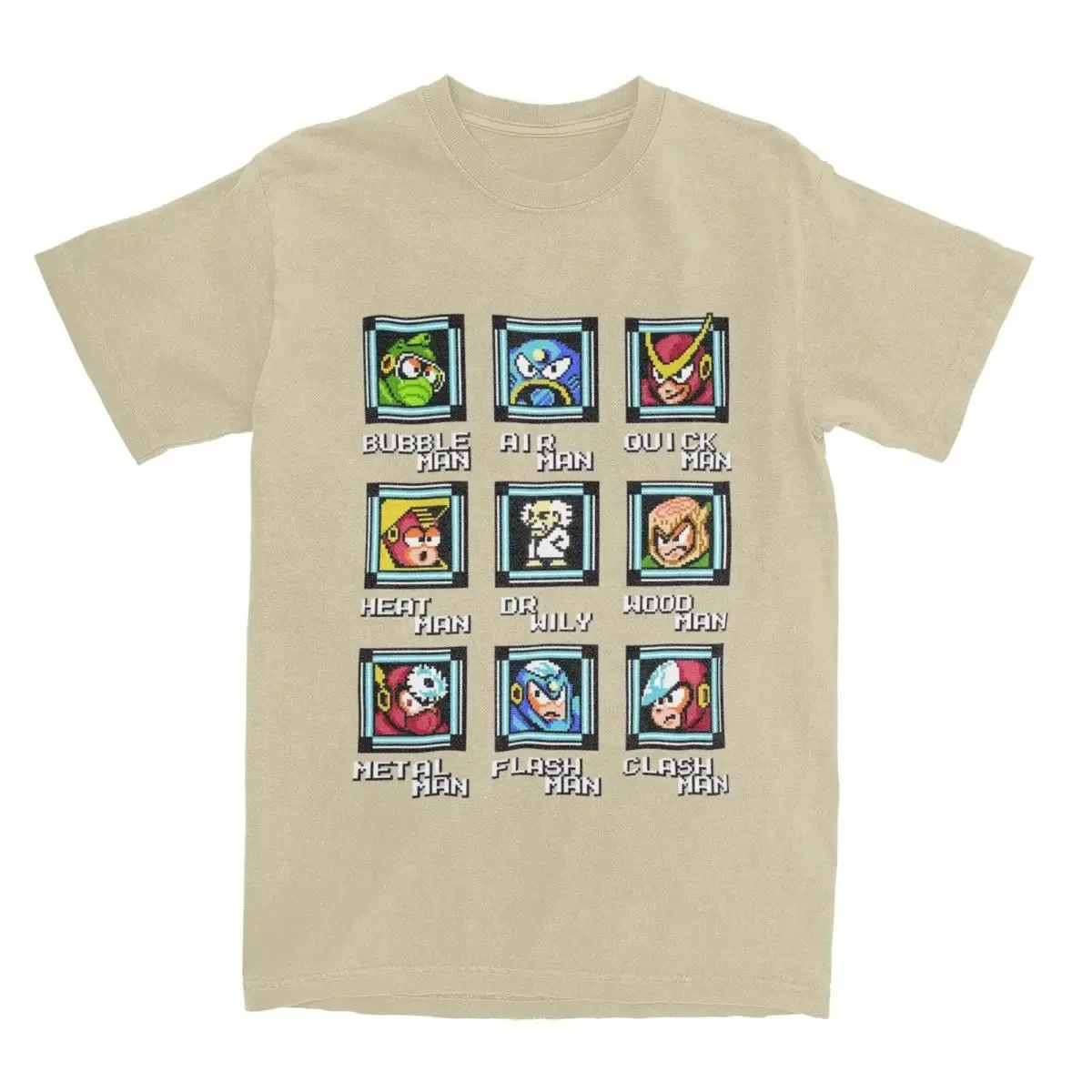 Men Women\'s NES Retro Video Game Mega Man Bosses T Shirt Accessories Megaman Gaming Cotton T-shirt Clothes Awesome Tee Shirt