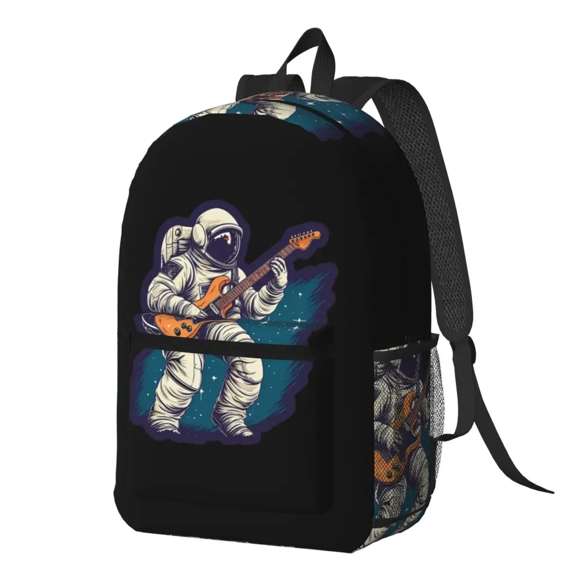 Astronaut Playing Guitar In The Space Backpack Daypack Large Capacity Boys Girls BookBag School Bag Shoulder Bags for Men Women