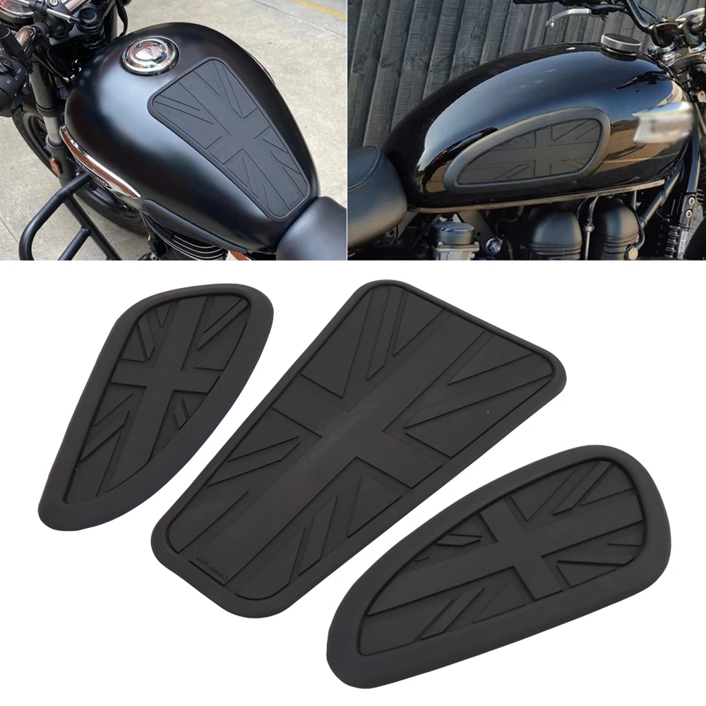 FOR T120 T100/Thruxton 1200 R/Bobber 1200/Thunderbird 900/ Interceptor 650 Knee Tank Pad Rubber Stickers