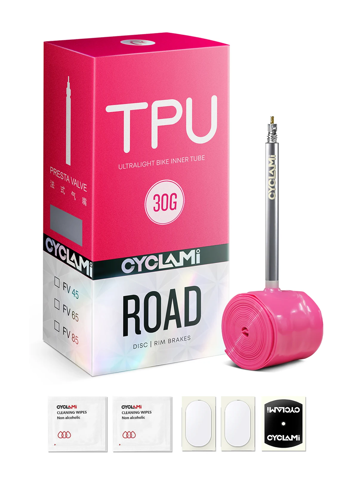 AliExpress UK Stainless Steel Valve Higher Quality CYCLAMI French FV Presta TPU Inner Tube For Road Bike Tires 700C 700 x 18 23 25 28 30 32 C