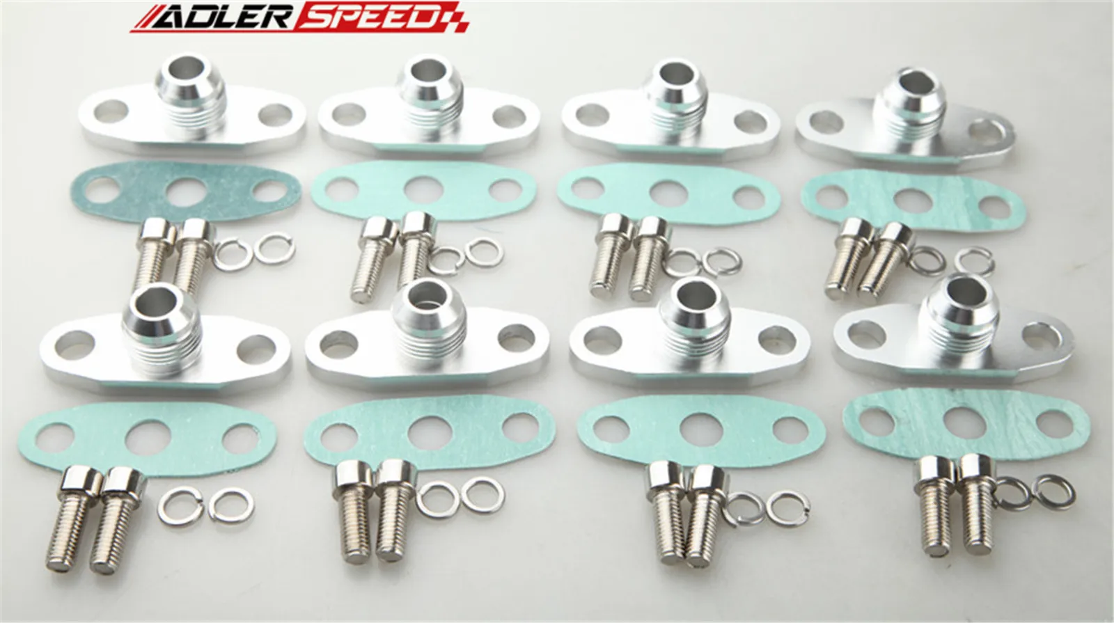 터보 오일 드레인 플랜지, GT40 GT42 GT45 GT47 GT55 T3 T4 T3 T4 실버 용 10AN, 8 개, 6 개, 4 개, 2 개, 1 개