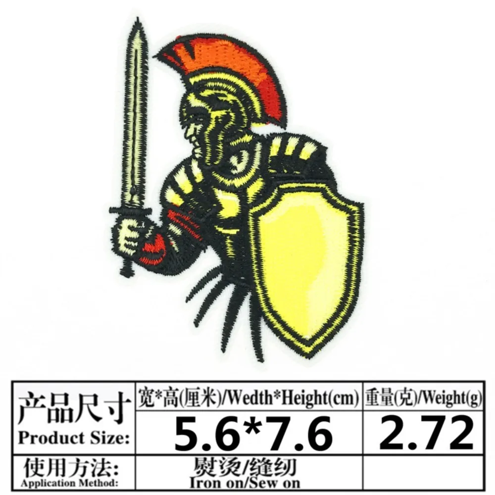 9 Pcs Sparta Helmet Embroidery Patch Gladiator Spartan Roman Soldier Game Characters Badge Iron on Patches Sew Clothes Appliques