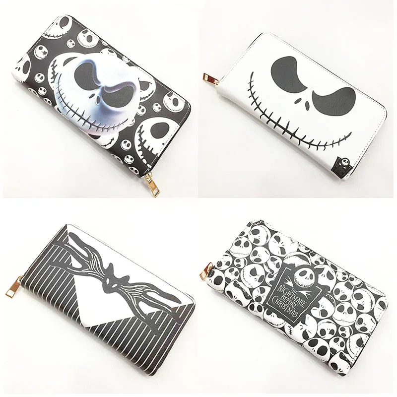 

Disney The Nightmare Before Christmas Wallet Jack Skellington Cartoon Figures Zipper PU Long Money MultiFunction Bag Adult Gifts