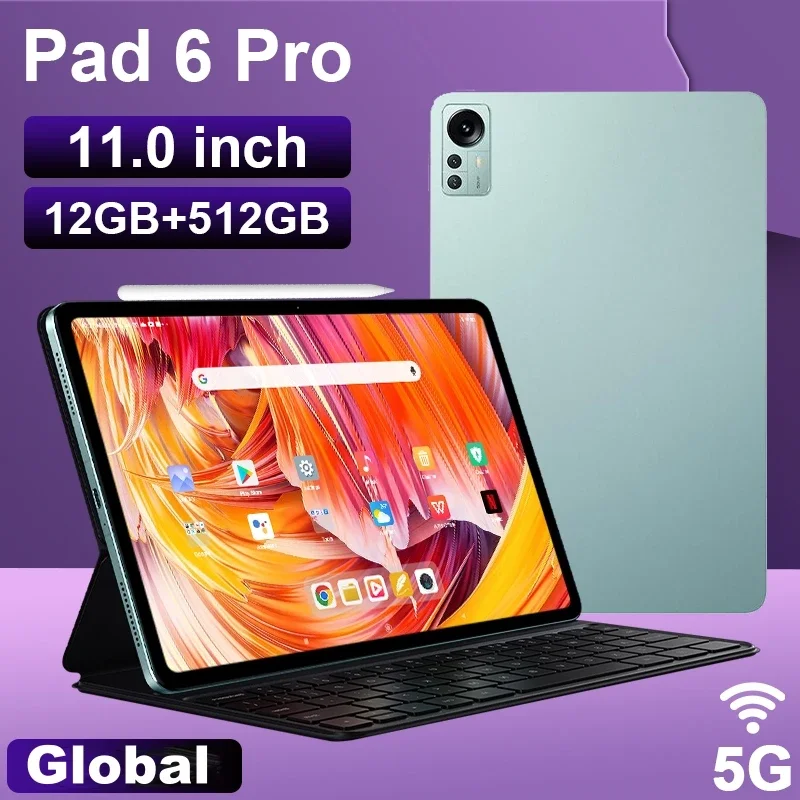 

Pad 6 Pro Original Global Version Tablet Android 16GB+1TB Snapdragon 870 Cell Tablette PC 5G Dual SIM Card or WIFI HD 4K Mi Tab