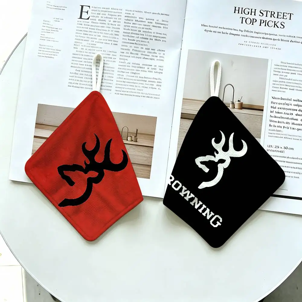 B-Brownings Logo Household Hanging Towel, Polyester Cotton Hand Wiping Towel, Sturdy For Bathroom Bedroom