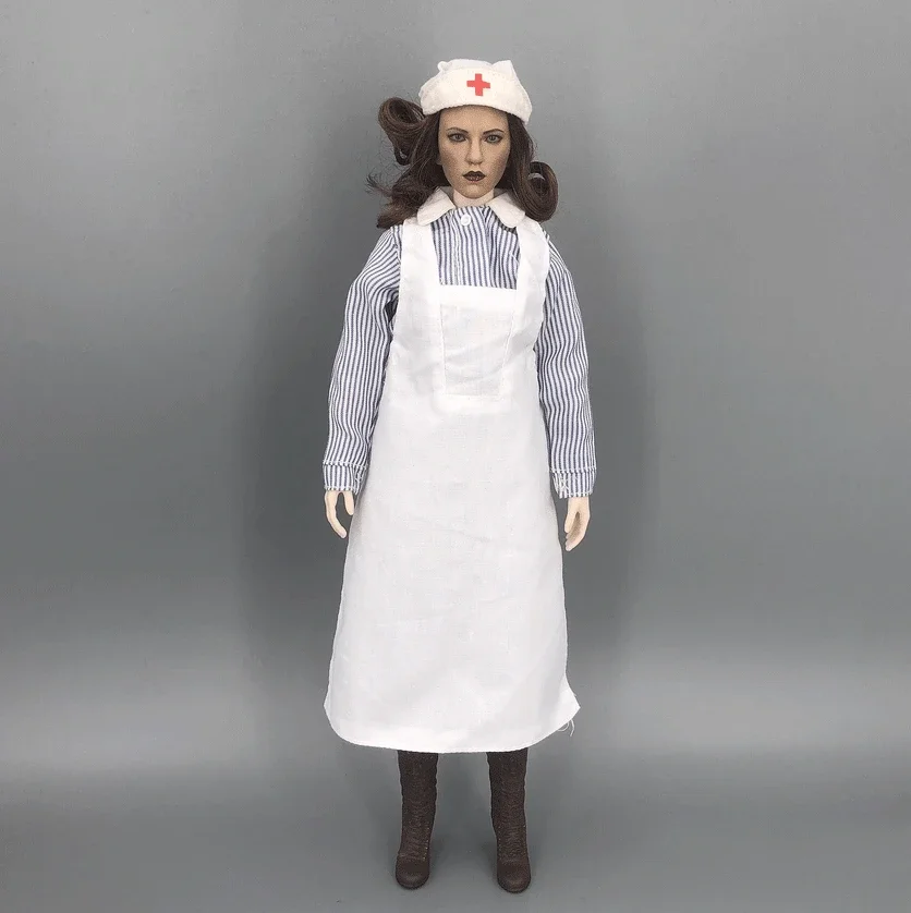 

Dragon DML1/6 Female Soldier WWII German Angel Nurse Dress Apron Hat for 12''
