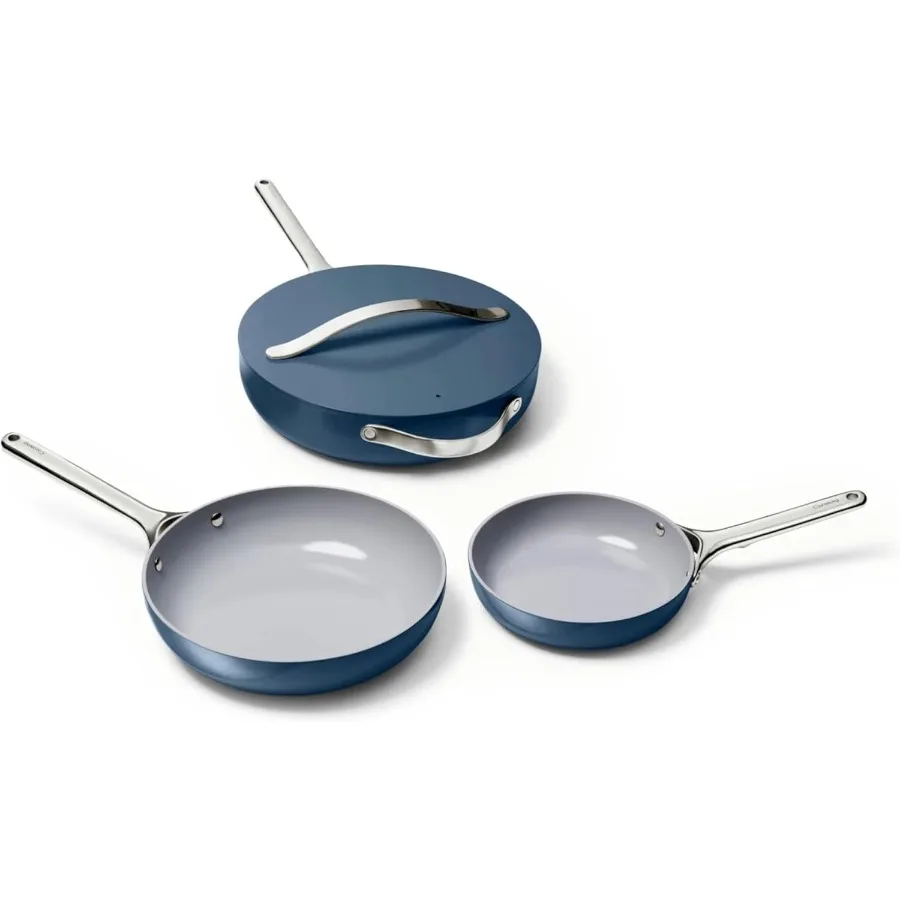 

4Piece NonStick Fry Pan Set with 10.5 and 8 Frying Pans and Saute Pan for Efficient Cooking on Gas Electric and Induction Stove