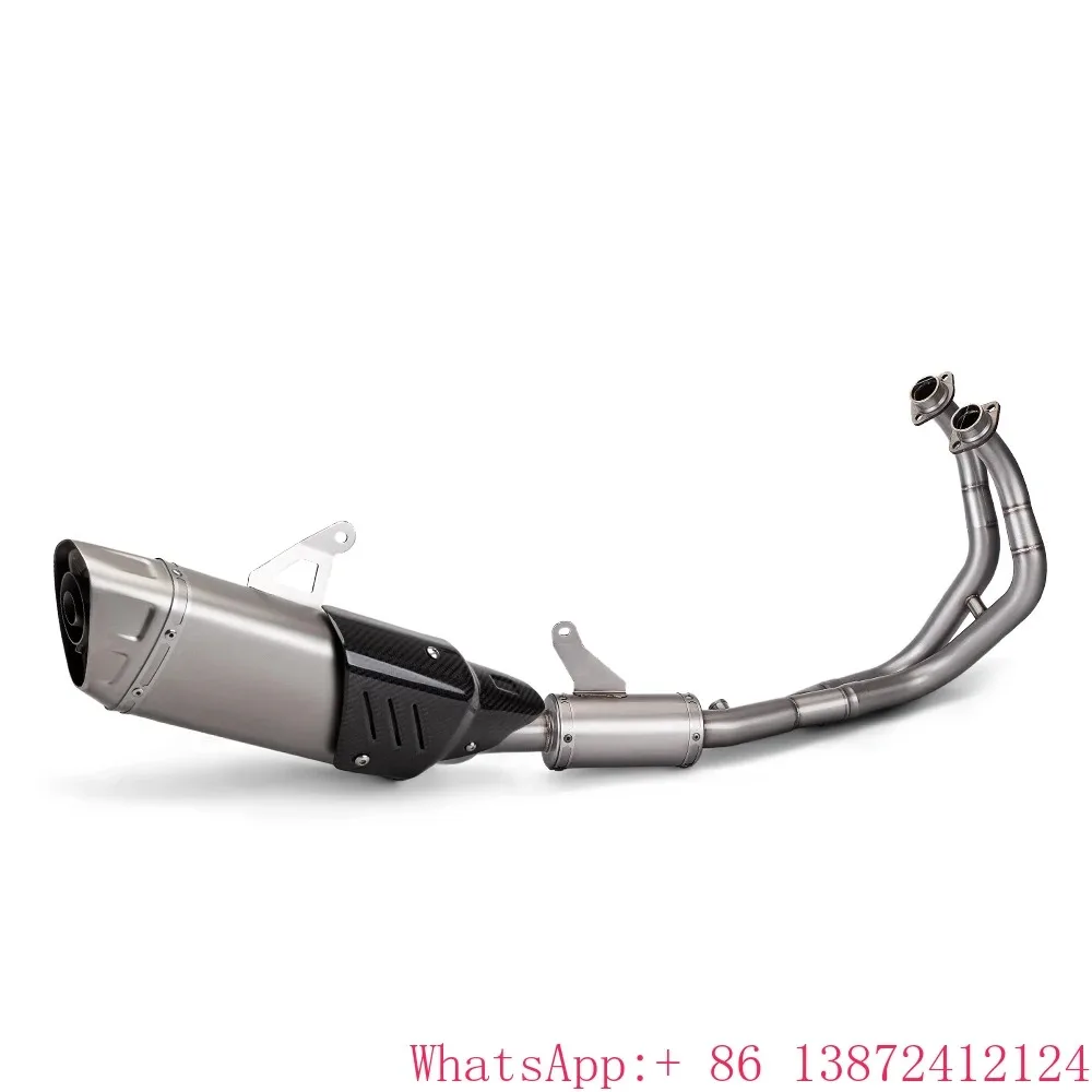 For YZF-R7 2021-2024 Motorcycle Exhaust Full Set System Modify Slip on Header Pipe Connect Tail Muffler Tube Carbon Cover
