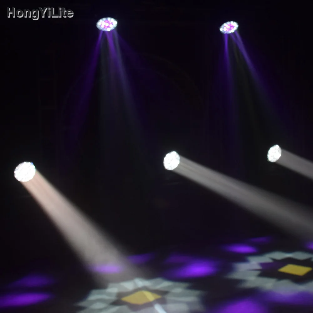 HongYiLite Professional Moving Head Light 19x25W LED RGBW DMX512 Sound Control 4 60 Zoom Dimming Strobe for Stage Disco Wedding