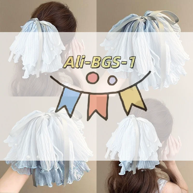 

1Pcs Elegant Large Chiffon Bow Hair Clip with Pearls for Wedding Parties