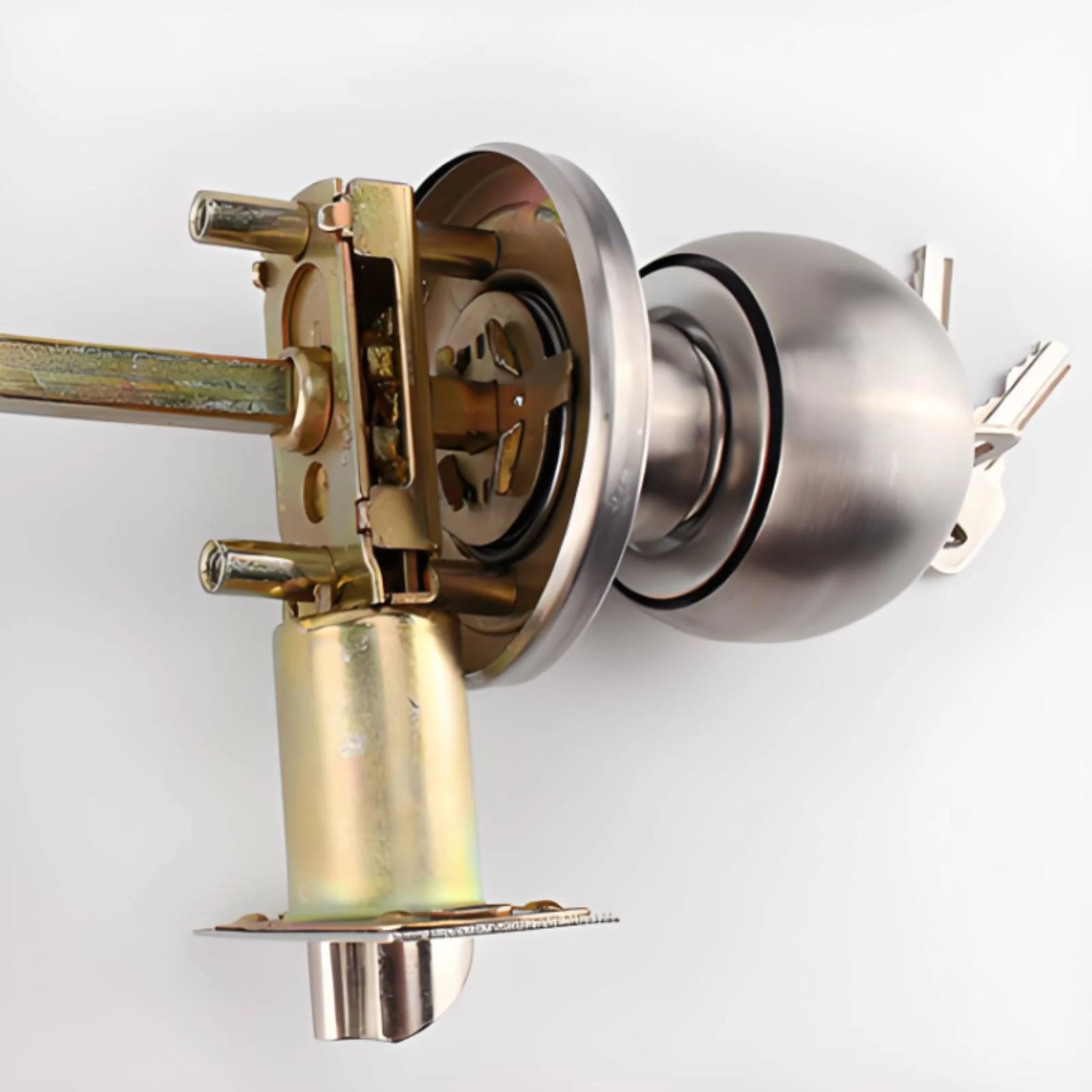 

Cylindrical Door Latch & Tumbler Cylinder Knob Lock Home Hardware Three-Bar Construction Easy to Install